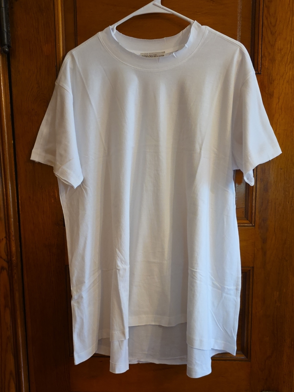 Zenana OVRSZD SM White Short Sleeve Crewneck Tee
